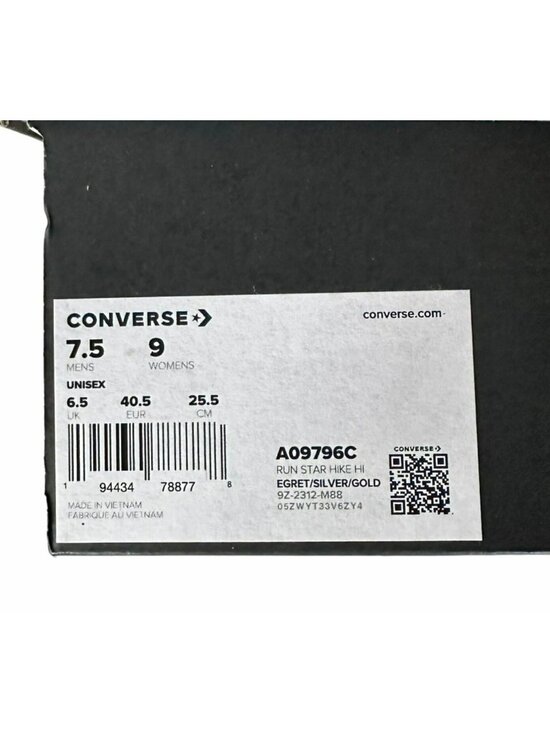 ⭐Converse Run Star Hike Hi Platform 7.5 Mens Shoes Beige Purple Sneaker A09796C⭐